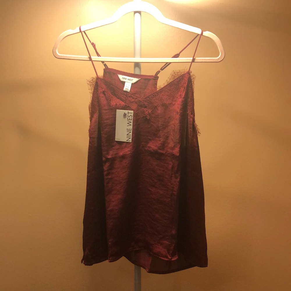 Nine West Women's Red Wine Cami Top